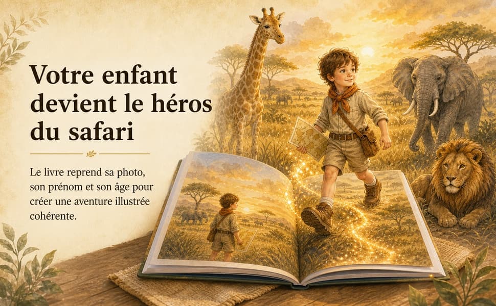 L'enfant devient le héros de son safari personnalisé